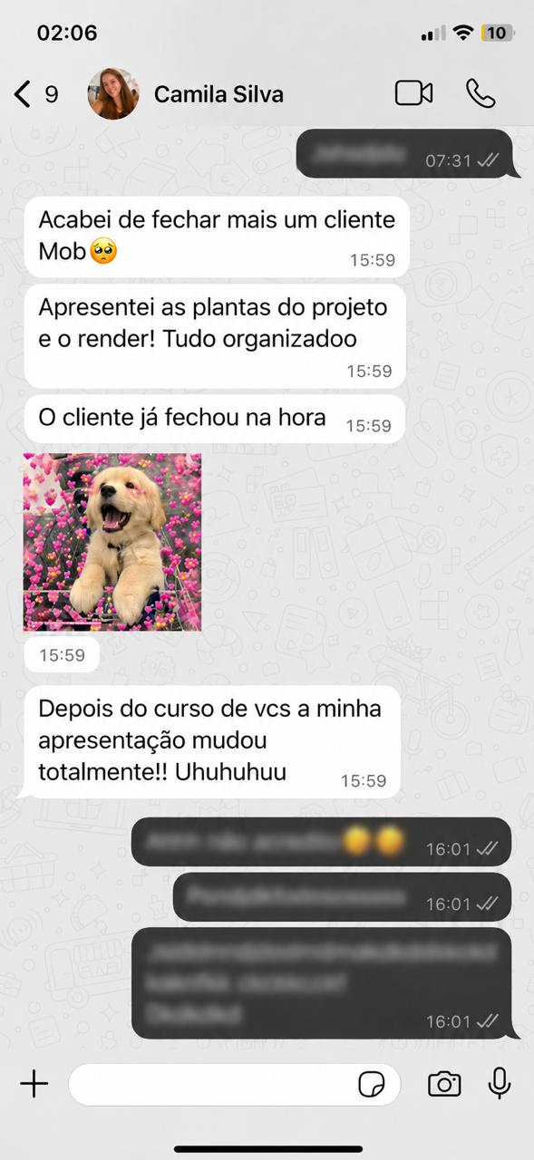 Relato de arquiteta que fechou cliente apresentando o projeto